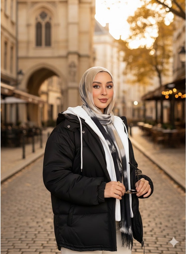 Black Bomber Jacket with Zipper and Hood – Waterproof, Heavy-Duty Lined, Stylish Winter Jacket – Fits up to 80 kg - Image 4